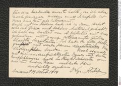 Nachlass Franz Steindachner, Karte von Grigore Antipa an Franz Steindachner (19.10.1914), Inv.Nr. 13.08, Seite 2